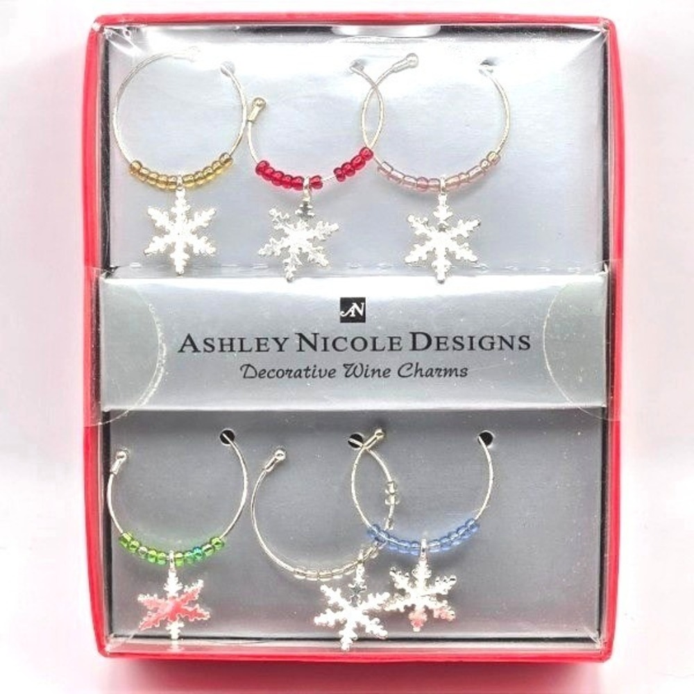 Ashley Nicole Designs‎ Decorative Wine Charms Snowflake Set of 6